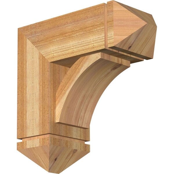 Ekena Millwork Thorton Arts and Crafts Rough Sawn Bracket w/ Offset Brace, Western Red Cedar, 8"W x 20"D x 20"H BKT0806X20X20THR03RWR - main